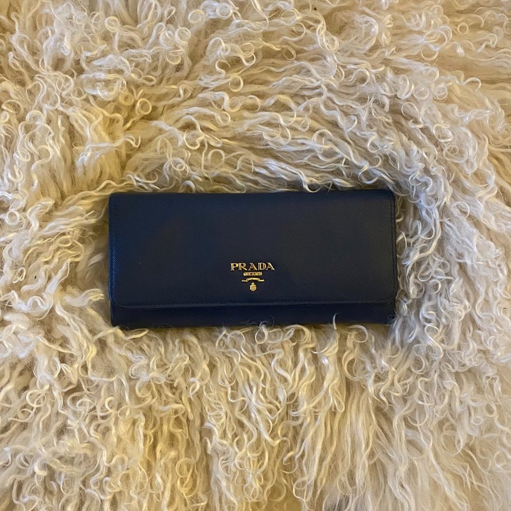 Prada | Genuine Leather Navy Wallet